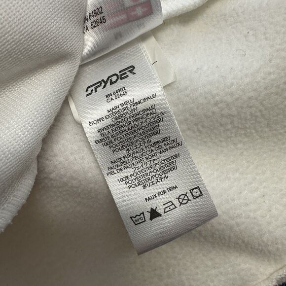 Spyder M White Colorblock Soft Shell Ski Snowboard Jacket Faux Fur Lined Hood - Picture 10 of 12